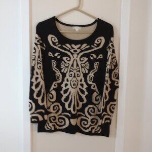 Nurture Womans Sweater, Black and Gold with Metallic Threads, Size M